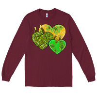 Burgundy st patricks day hearts Long Sleeve Tee - AdoDesignShop