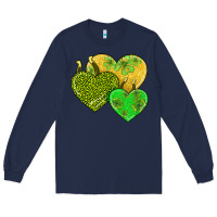 Navy st patricks day hearts Long Sleeve Tee - AdoDesignShop