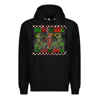Black dead inside but it's Christmas dancing skeletons Premium Hoodie - BarkalooDesign
