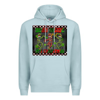 Blue Mist dead inside but it's Christmas dancing skeletons Premium Hoodie - BarkalooDesign