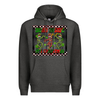 Charcoal Heather dead inside but it's Christmas dancing skeletons Premium Hoodie - BarkalooDesign
