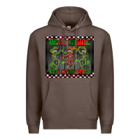 Coffee dead inside but it's Christmas dancing skeletons Premium Hoodie - BarkalooDesign