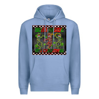 Colony Blue dead inside but it's Christmas dancing skeletons Premium Hoodie - BarkalooDesign