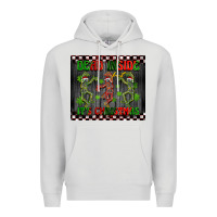 Dove Grey dead inside but it's Christmas dancing skeletons Premium Hoodie - BarkalooDesign