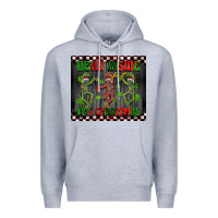 Heather Grey dead inside but it's Christmas dancing skeletons Premium Hoodie - BarkalooDesign