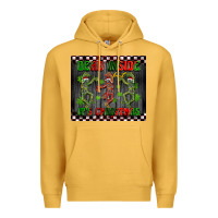 Mustard dead inside but it's Christmas dancing skeletons Premium Hoodie - BarkalooDesign