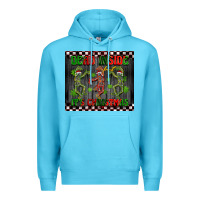 Ocean Blue dead inside but it's Christmas dancing skeletons Premium Hoodie - BarkalooDesign