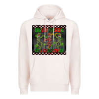 Pale Pink dead inside but it's Christmas dancing skeletons Premium Hoodie - BarkalooDesign
