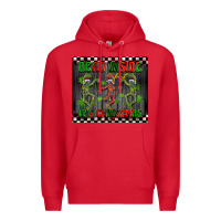 Red dead inside but it's Christmas dancing skeletons Premium Hoodie - BarkalooDesign
