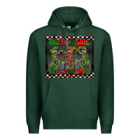 Sports Green dead inside but it's Christmas dancing skeletons Premium Hoodie - BarkalooDesign