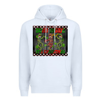 White dead inside but it's Christmas dancing skeletons Premium Hoodie - BarkalooDesign