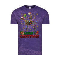 Cloud Purple merry christmas deer skeleton Vintage Tee - FaDigitalArtStudio