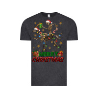 Vintage Black merry christmas deer skeleton Vintage Tee - FaDigitalArtStudio