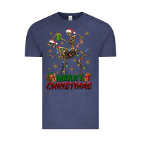 Vintage Denim merry christmas deer skeleton Vintage Tee - FaDigitalArtStudio