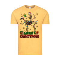 Vintage Mustard merry christmas deer skeleton Vintage Tee - FaDigitalArtStudio