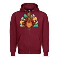 Burgundy thanksgiving turkey Zipper Hoodie - Jasminsmagicworld