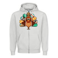 Dove Grey thanksgiving turkey Zipper Hoodie - Jasminsmagicworld