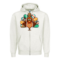 Oatmeal Heather thanksgiving turkey Zipper Hoodie - Jasminsmagicworld