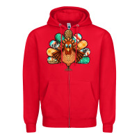 Red thanksgiving turkey Zipper Hoodie - Jasminsmagicworld