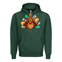 Sports Green thanksgiving turkey Zipper Hoodie - Jasminsmagicworld