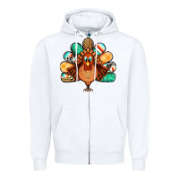 White thanksgiving turkey Zipper Hoodie - Jasminsmagicworld