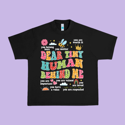 Customized Teacher Dear Tiny Human Behind Me Back Urban Heavy Tee Designed By Jahusdesignshop