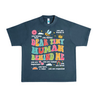 Midnight Navy customized teacher dear tiny human behind me back Urban Heavy Tee - JahusDesignShop