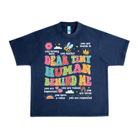 Navy customized teacher dear tiny human behind me back Urban Heavy Tee - JahusDesignShop