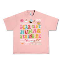 Salmon customized teacher dear tiny human behind me back Urban Heavy Tee - JahusDesignShop