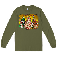 Army Green christmas tree cake and christmas pattern ado Long Sleeve Tee - AdoDesignShop