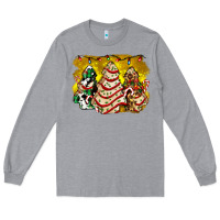 Heather Grey christmas tree cake and christmas pattern ado Long Sleeve Tee - AdoDesignShop
