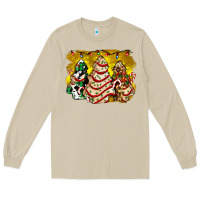 Mushroom christmas tree cake and christmas pattern ado Long Sleeve Tee - AdoDesignShop