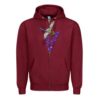 Burgundy Dragonfly With Lavender Zipper Hoodie - LillyAllenDesigns