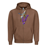 Chestnut Dragonfly With Lavender Zipper Hoodie - LillyAllenDesigns