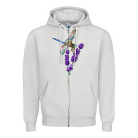 Dove Grey Dragonfly With Lavender Zipper Hoodie - LillyAllenDesigns