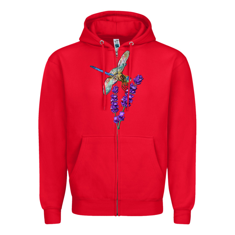 Dragonfly With Lavender Zipper Hoodie by LillyAllenDesigns | Teevron