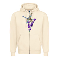 Sandshell Dragonfly With Lavender Zipper Hoodie - LillyAllenDesigns