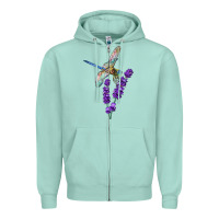 Seafoam Dragonfly With Lavender Zipper Hoodie - LillyAllenDesigns