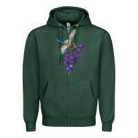 Sports Green Dragonfly With Lavender Zipper Hoodie - LillyAllenDesigns