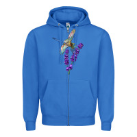 True Royal Dragonfly With Lavender Zipper Hoodie - LillyAllenDesigns