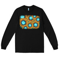 Black sunflower gemstone background Long Sleeve Tee - JahusDesignShop