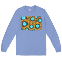 Colony Blue sunflower gemstone background Long Sleeve Tee - JahusDesignShop