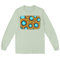 Matcha sunflower gemstone background Long Sleeve Tee - JahusDesignShop