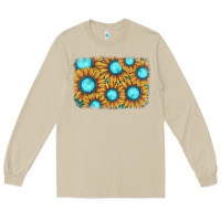 Mushroom sunflower gemstone background Long Sleeve Tee - JahusDesignShop