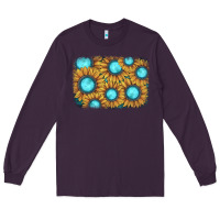 Plum sunflower gemstone background Long Sleeve Tee - JahusDesignShop