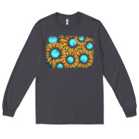 Smoke sunflower gemstone background Long Sleeve Tee - JahusDesignShop