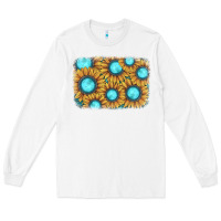 White sunflower gemstone background Long Sleeve Tee - JahusDesignShop