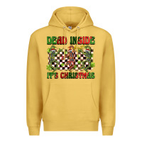 Antique Gold dead inside but it's christmas dancing skeletons Premium Hoodie - BarkalooDesign