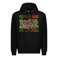 Black dead inside but it's christmas dancing skeletons Premium Hoodie - BarkalooDesign
