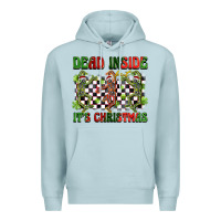 Blue Mist dead inside but it's christmas dancing skeletons Premium Hoodie - BarkalooDesign